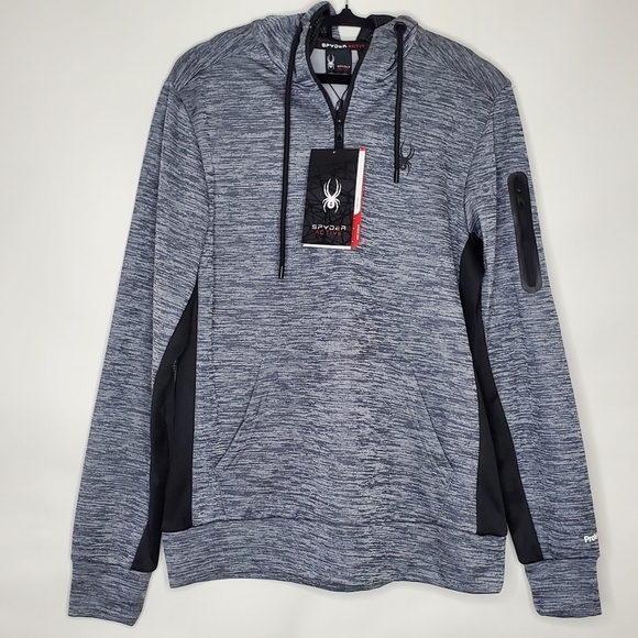 Spyder Active ProWeb Men's Hoodie Size M Quarter Zip Pullover Sweatshirt NEW - Picture 1 of 13